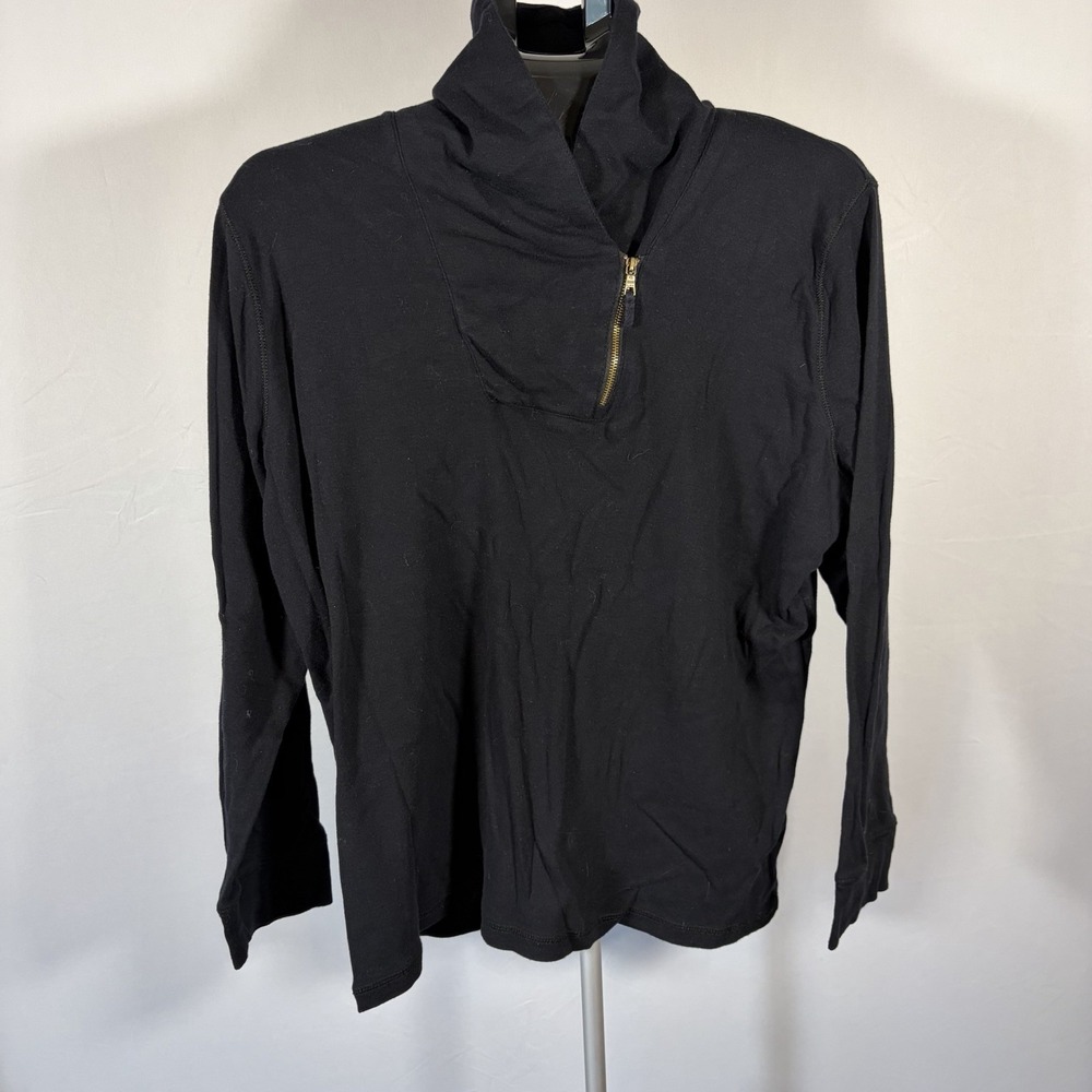 Lauren Ralph Lauren 2X Black Mock Neck Sweater Cotton Plus Emo Grunge Whimsigoth